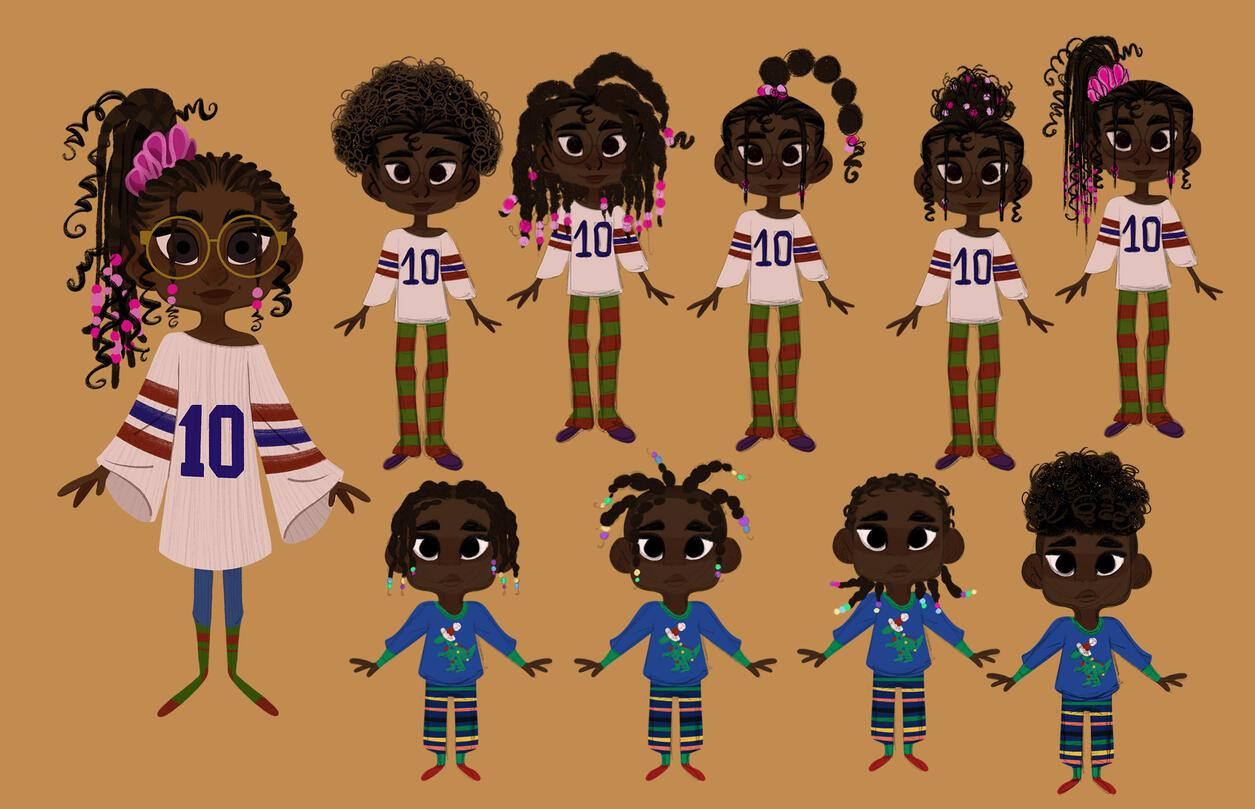 Siblings from Krampus, personal project, looking for the hairstyle
