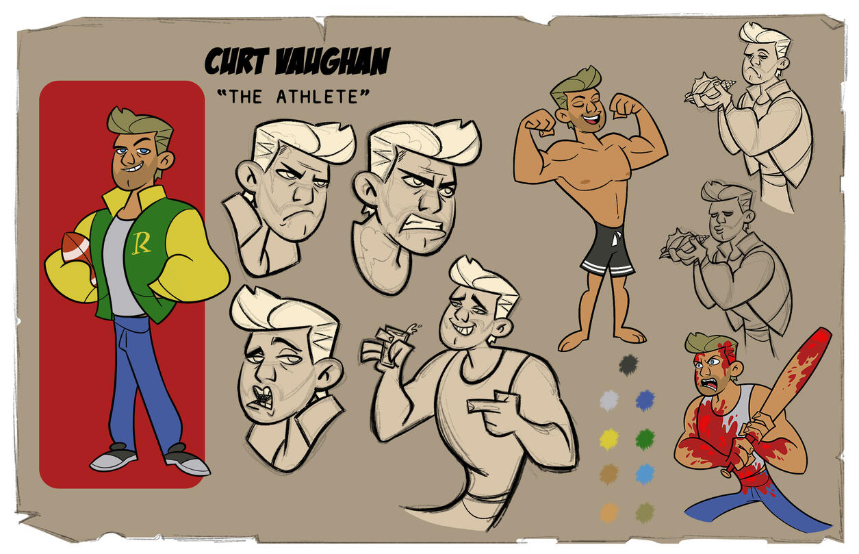 Curt, character design from "The Cabin in The Woods"
